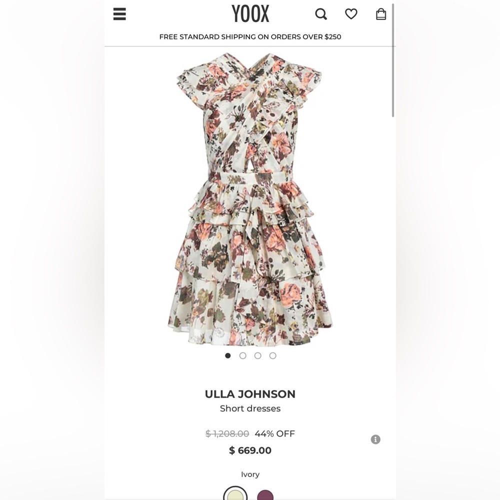 Ulla Johnson Sarafina floral organza minidress